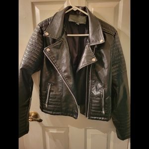 XXL Faux Leather Moto Jacket